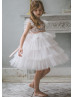 Sweet Ivory Airy Tulle Flower Girl Dress